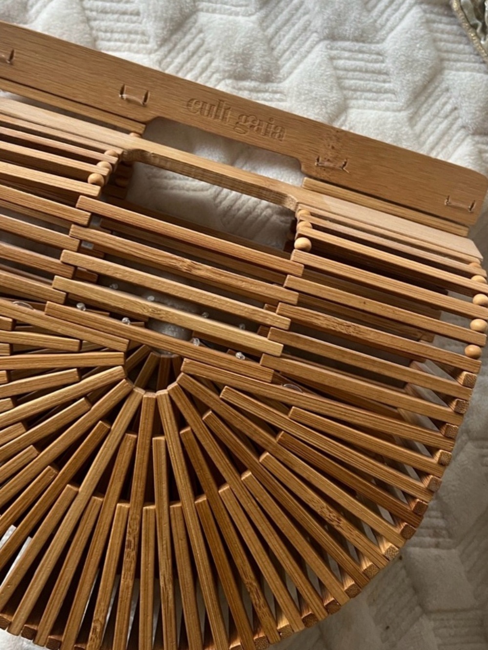 cult gaia natural bamboo Ark tote in warm brown